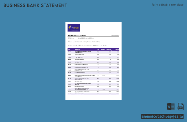 Beispiel für die Geschäftserklärung der burundischen Finbank im Word- und PDF-Format